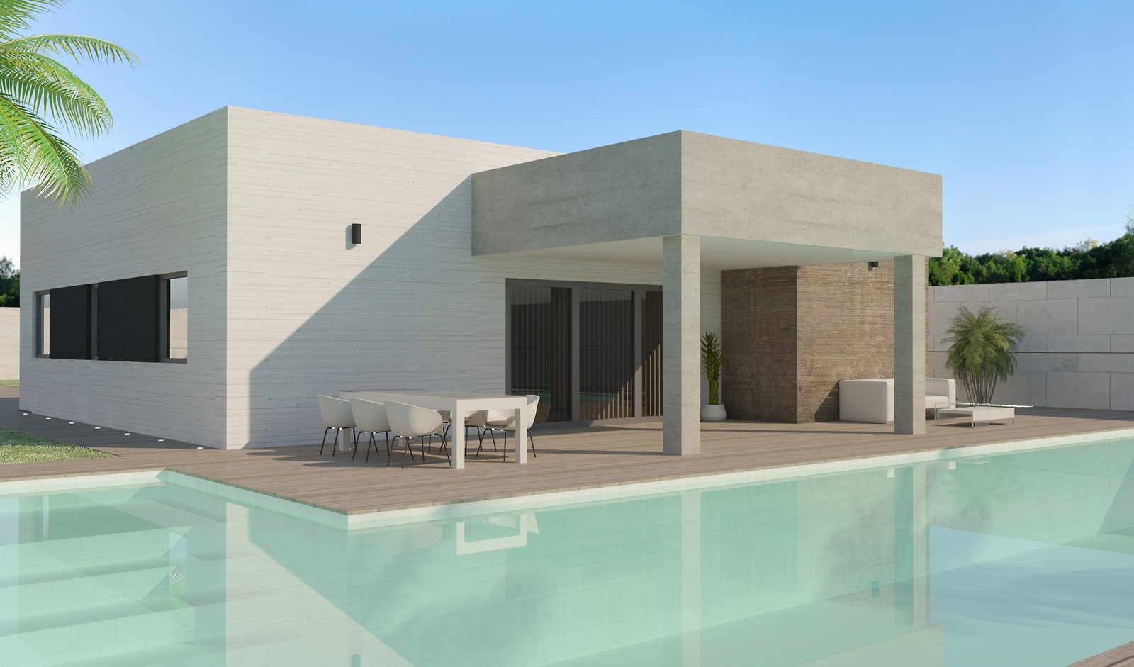 piscina y porche modelo Lugo 2020